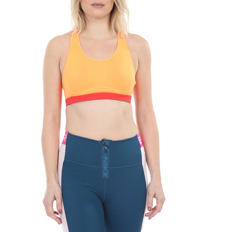 NIKE-Γυναικείο αθλητικό μπουστάκι NIKE Pro Fierce πορτοκαλί