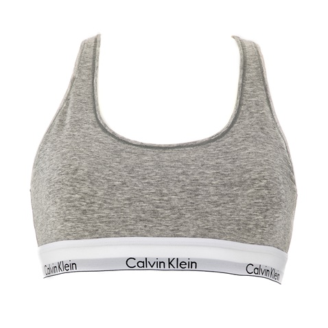 CK UNDERWEAR-Γυναικείο αθλητικό σουτιέν CK UNDERWEAR BRALETTE UNLINED γκρι