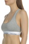 CK UNDERWEAR-Γυναικείο αθλητικό σουτιέν CK UNDERWEAR BRALETTE UNLINED γκρι
