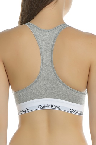 CK UNDERWEAR-Γυναικείο αθλητικό σουτιέν CK UNDERWEAR BRALETTE UNLINED γκρι