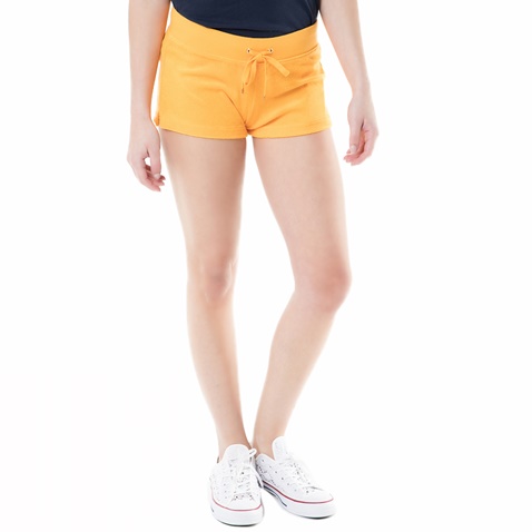 JUICY COUTURE-Γυναικείο σορτς bling snap pocket terry Juicy Couture πορτοκαλί