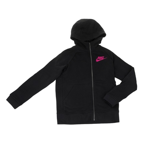 NIKE-Κοριτσίστικη ζακέτα NIKE MDRN HOODIE FZ GFX μαύρη