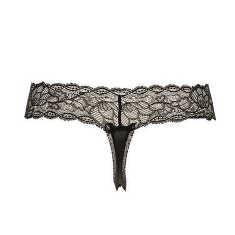 CK UNDERWEAR-Γυναικείο thong σλιπ CK UNDERWEAR μαύρο