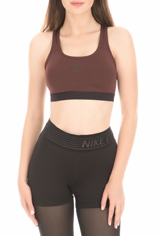 NIKE-Γυναικείος αθλητικός στηθόδεσμος Nike Classic Padded καφέ