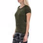 NIKE-Γυναικεία αθλητική μπλούζα NΙKΕ DF KNIT TOP χακί-μαύρη