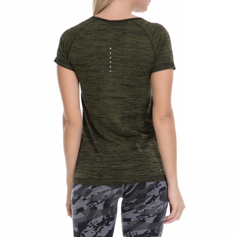 NIKE-Γυναικεία αθλητική μπλούζα NΙKΕ DF KNIT TOP χακί-μαύρη
