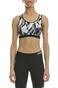 NIKE-Γυναικείο αθλητικό μπουστάκι Nike PRO Fierce GEO PRSM άσπρο - μαύρο