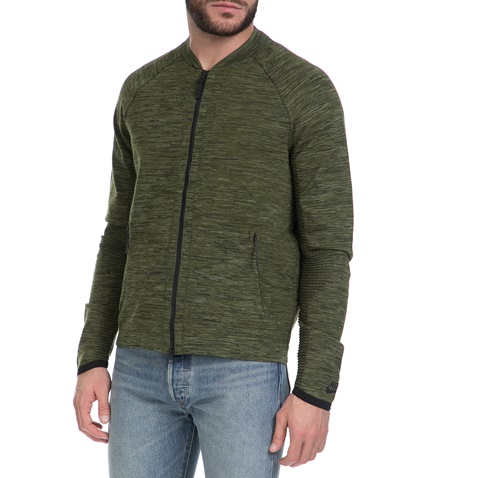 NIKE-Ανδρικό τζάκετ ΝΙΚΕ NSW TCH KNT JKT χακί-μαύρο 