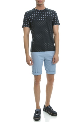 BEN SHERMAN-Ανδρική βερμούδα STRETCH SLIM CHINO μπλε