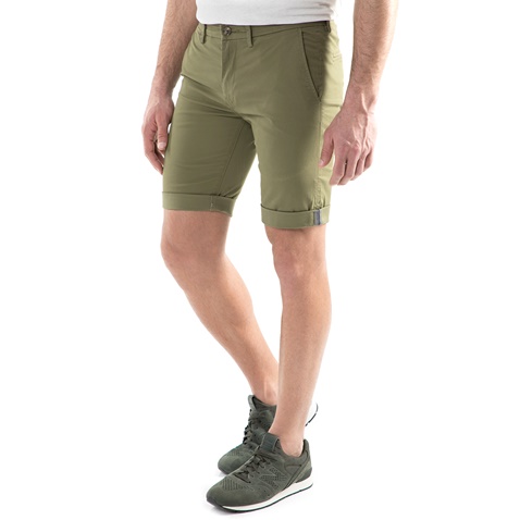 BEN SHERMAN-Ανδρική chino βερμούδα Ben Sherman STRETCH SLIM CHINO SHORT λαδί