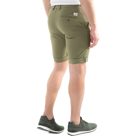 BEN SHERMAN-Ανδρική chino βερμούδα Ben Sherman STRETCH SLIM CHINO SHORT λαδί