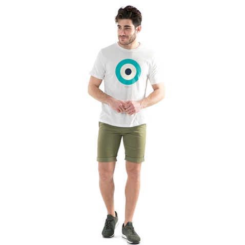 BEN SHERMAN-Ανδρική chino βερμούδα Ben Sherman STRETCH SLIM CHINO SHORT λαδί