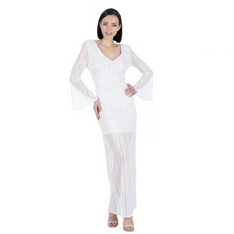 GUESS-Γυναικείο μάξι φόρεμα Guess MINDY λευκό