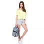 JUICY COUTURE-Γυναικεία off the shoulders μπλούζα MICROTERRY JUICY COUTURE κίτρινη
