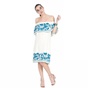 SCOTCH & SODA-Γυναικείο midi φόρεμα Scotch & Soda Boho off the shoulder λευκό μπλε