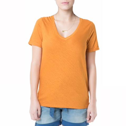 SCOTCH & SODA-Γυναικεία κοντομάνικη μπλούζα Scotch & Soda πορτοκαλί