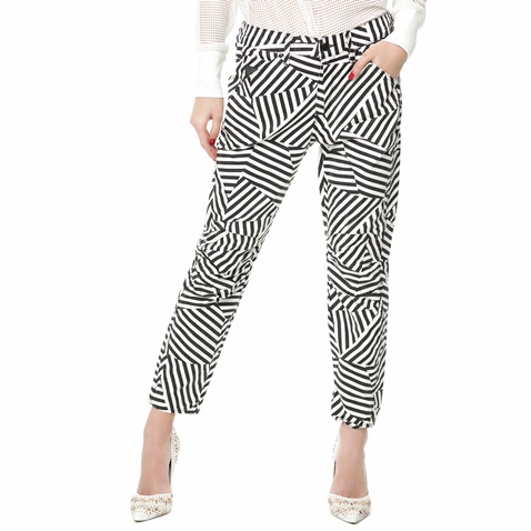 G-STAR RAW-Γυναικείο παντελόνι  5622 3D mid boyfriend COJ ασπρόμαυρο