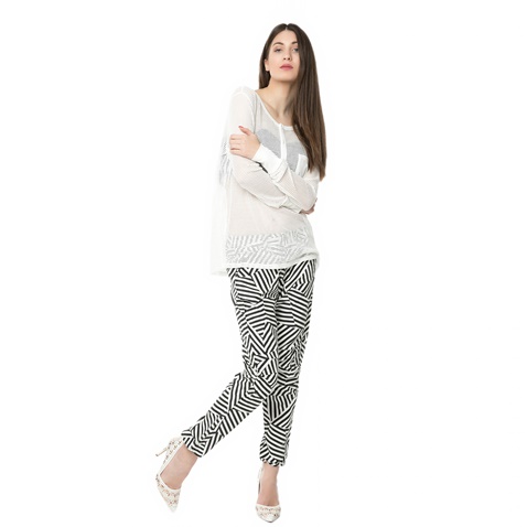 G-STAR RAW-Γυναικείο παντελόνι  5622 3D mid boyfriend COJ ασπρόμαυρο