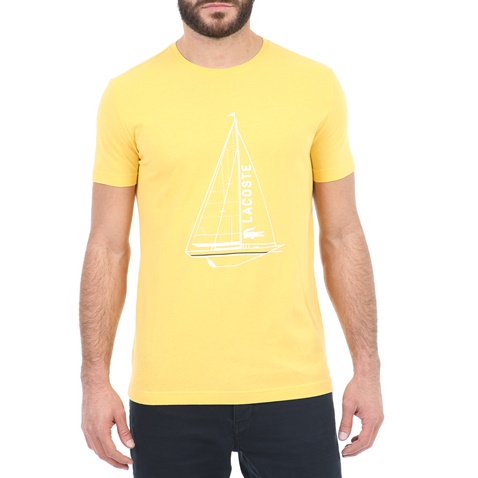 LACOSTE-Ανδρικό t-shirt LACOSTE κίτρινο