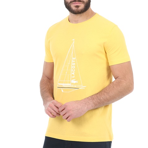 LACOSTE-Ανδρικό t-shirt LACOSTE κίτρινο