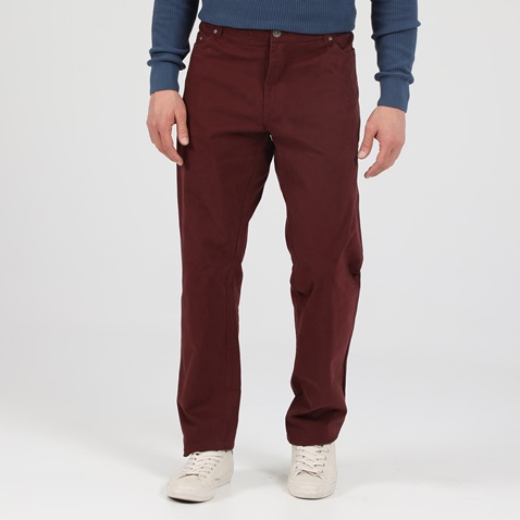 MARTIN & CO-Ανδρικό παντελόνι MARTIN & CO 5-POCKET μπορντό