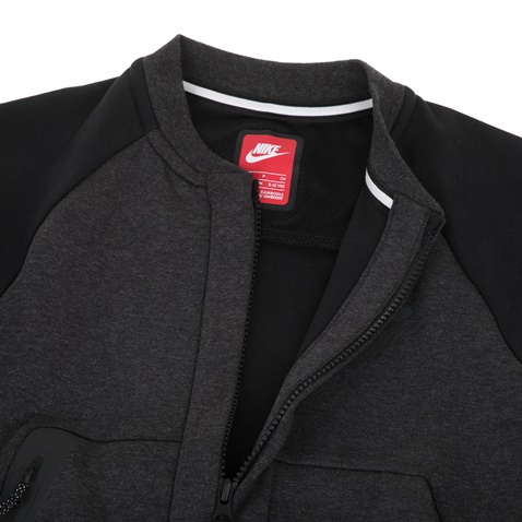 NIKE-Αγορίστικη ζακέτα NIKE TCH FLC γκρι-μαύρη