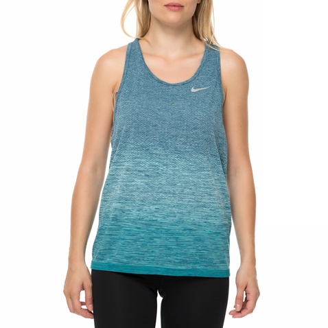 NIKE-Γυναικείο αθλητικό φανελάκι Nike Dri FIT KNIT μπλε-γκρι