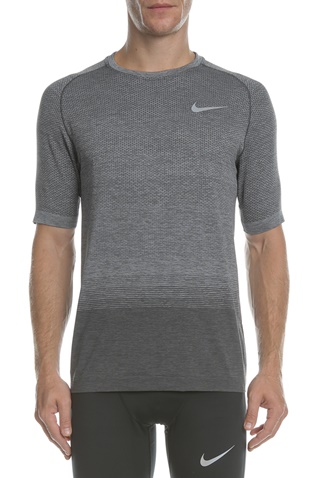 NIKE-Ανδρική κοντομάνικη μπλούζα NIKE DRI-FIT KNIT σκούρο γκρι 