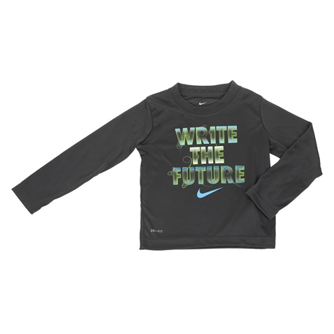 NIKE -Αγορίστικη μακρυμάνικη μπλούζα NIKE KIDS WRITE THE FUTURE Dri-FIT γκρι