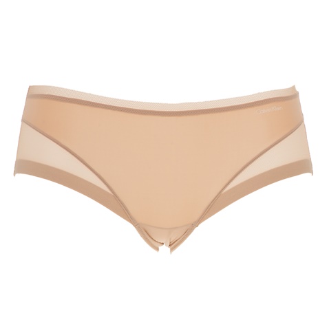 CK UNDERWEAR-Γυναικείο hipster σλιπ με ημιδιαφάνεια CK UNDERWEAR μπεζ