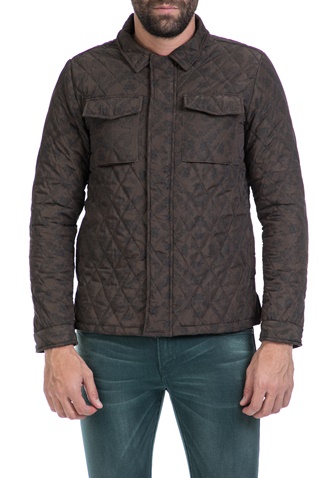 SCOTCH & SODA-Ανδρικό μπουφάν Lightweight quilted shirt jack καφέ