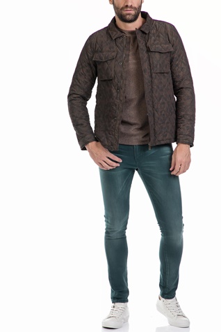 SCOTCH & SODA-Ανδρικό μπουφάν Lightweight quilted shirt jack καφέ