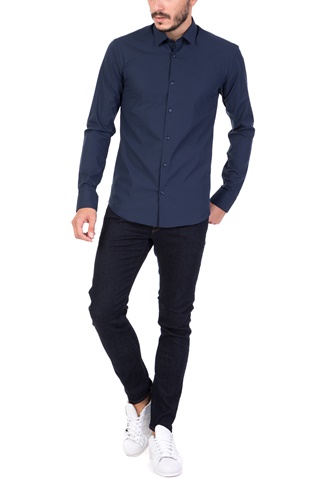 SCOTCH & SODA-Ανδρικό μακρυμάνικο πουκάμισο SCOTCH & SODA μπλε