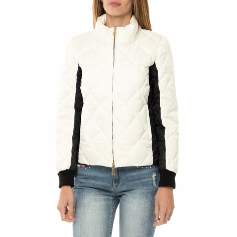 JUICY COUTURE-Γυναικείο μπουφάν JUICY COUTURE HW ULTRA LIGHT COLORBLOCK PUFF λευκό