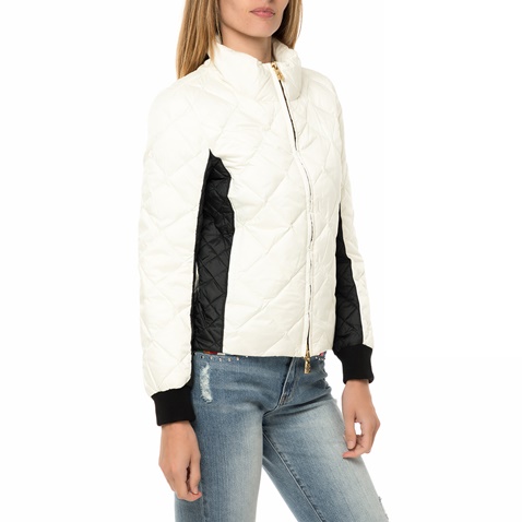 JUICY COUTURE-Γυναικείο μπουφάν JUICY COUTURE HW ULTRA LIGHT COLORBLOCK PUFF λευκό