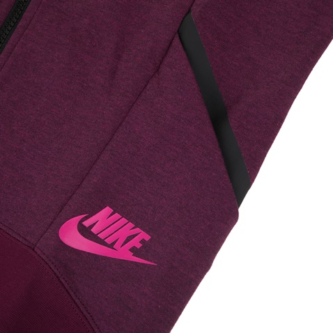 NIKE-Κοριτσίστικη ζακέτα NIKE TECH FLC FZ SNL μπορντό