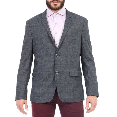 CK-Ανδρικό σακάκι CK BAKER-BF SABLE CHECK γκρι-μπλε