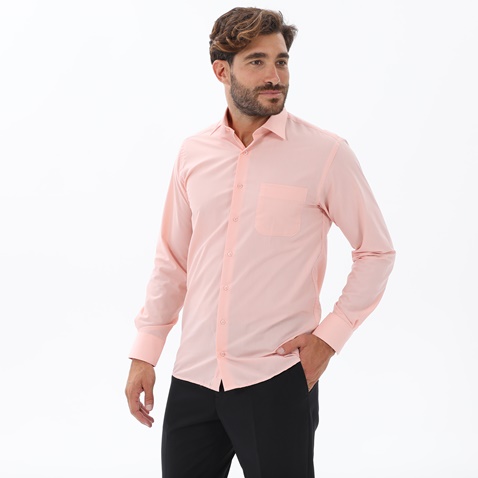 MARTIN & CO-Ανδρικό πουκάμισο MARTIN & CO Regular Fit ροζ