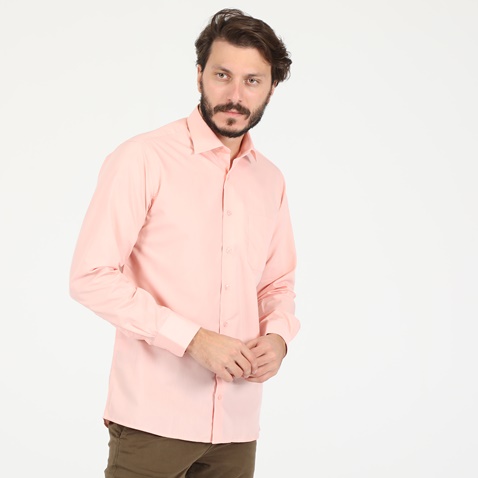 MARTIN & CO-Ανδρικό πουκάμισο MARTIN & CO Regular Fit ροζ
