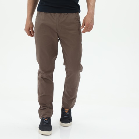 DORS-Ανδρικό chino παντελόνι DORS 2020013 chinos dobby 0013 καφέ