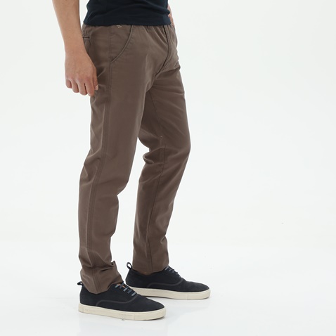 DORS-Ανδρικό chino παντελόνι DORS 2020013 chinos dobby 0013 καφέ
