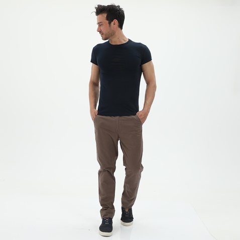 DORS-Ανδρικό chino παντελόνι DORS 2020013 chinos dobby 0013 καφέ