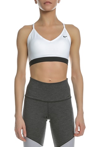 NIKE-Γυναικείο αθλητικό μπουστάκι NIKE INDY BRA λευκό-μαύρο 