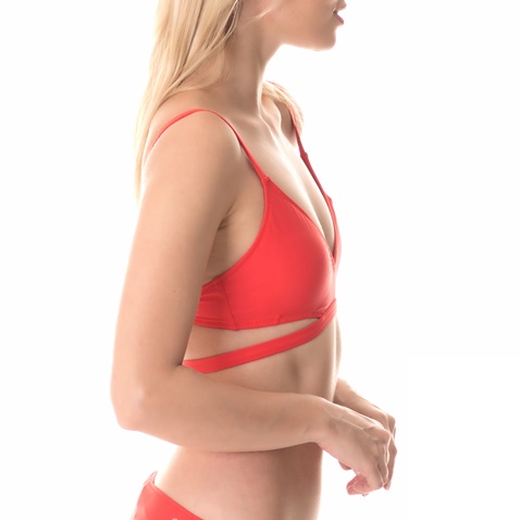 CK UNDERWEAR-Γυναικείο μαγιό τοπ CK UNDERWEAR TRIANGLE BRALETTE-RP κόκκινο