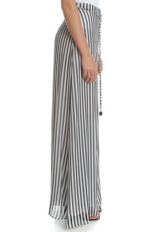GUESS-Γυναικεία ψηλόμεση παντελόνα CHERYL GUESS ριγέ ασπρόμαυρη