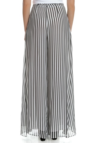 GUESS-Γυναικεία ψηλόμεση παντελόνα CHERYL GUESS ριγέ ασπρόμαυρη