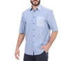 CK-Ανδρικό κοντομάνικο πουκάμισο CK GARON_3/4 BOLD STRIPE μπλε