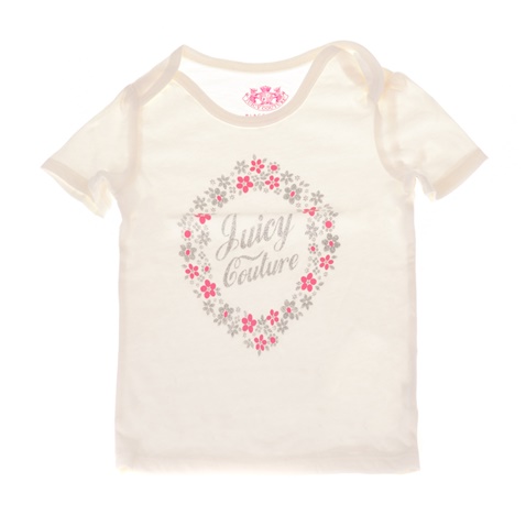 JUICY COUTURE KIDS-Βρεφικό t-shirt JUICY COUTURE KIDS FLORAL CAMEO λευκό