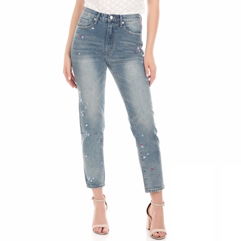 JUICY COUTURE-Γυναικείο τζιν παντελόνι FLORAL EMBROIDERED μπλε