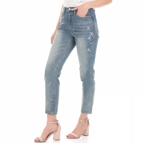 JUICY COUTURE-Γυναικείο τζιν παντελόνι FLORAL EMBROIDERED μπλε